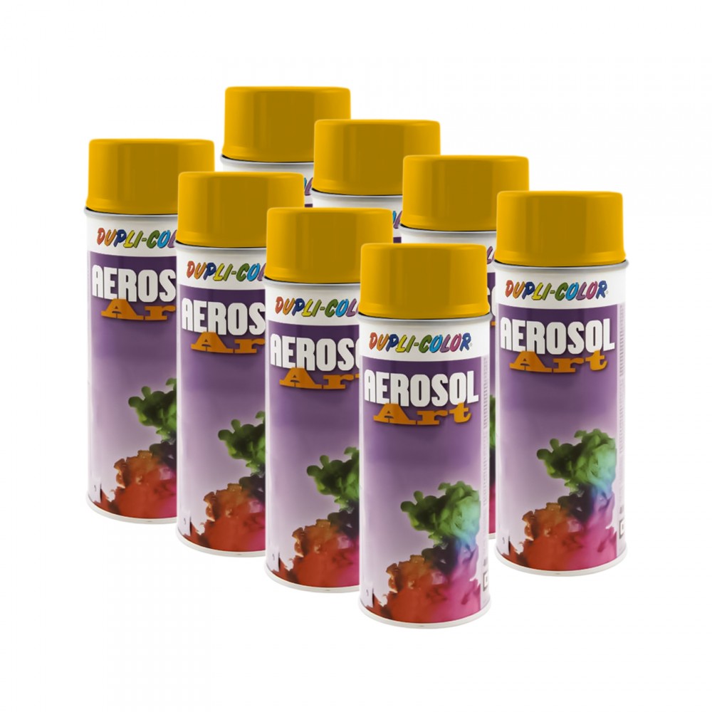 8x Dupli Color Aerosol RAL Lack Sprühdose 1021 Rapsgelb Matt