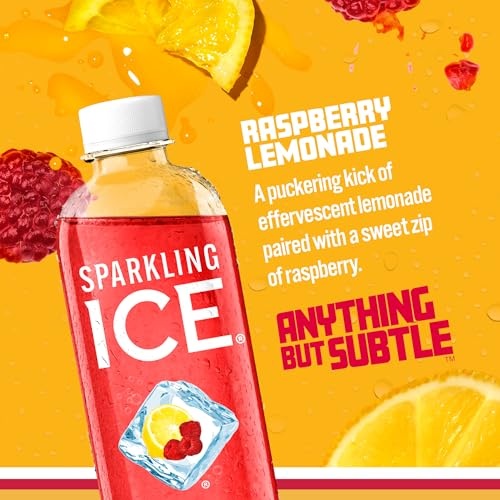 Sparkling Ice, Raspberry Lemonade Sparkling Water, Zero Sugar Flavored Water, with Vitamins and Antioxidants, Low Calorie Beverage, 17 Fl Oz Bottles ( thumbnail