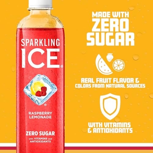 Sparkling Ice, Raspberry Lemonade Sparkling Water, Zero Sugar Flavored Water, with Vitamins and Antioxidants, Low Calorie Beverage, 17 Fl Oz Bottles ( thumbnail