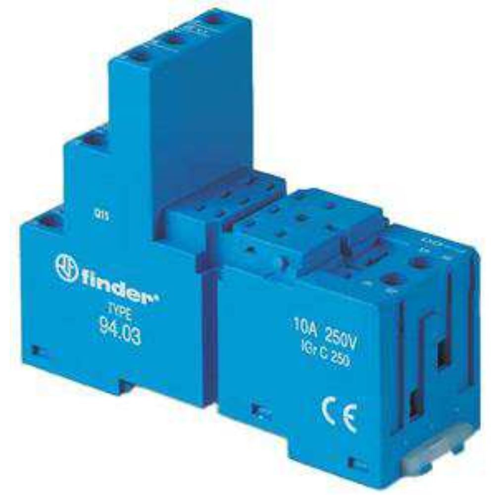 Finder 94 11 Way 250 V Ac DIN Rail Relay Socket, for Use with 55.33 Series Relay