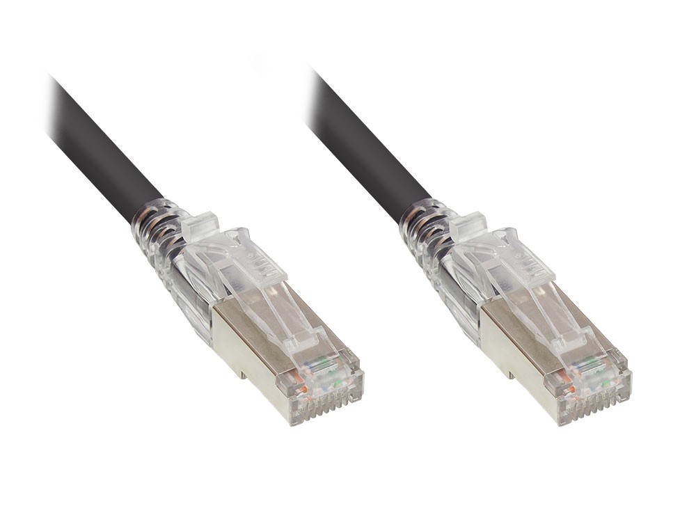 RNS® Patchkabel Mit Rastnasenschutz Und Verriegelung, Cat. 6A, S/FTP, PiMF, Halogenfrei (LSZH), 500MHz, Schwarz, 20m, Good Connections® (8060-HV200S