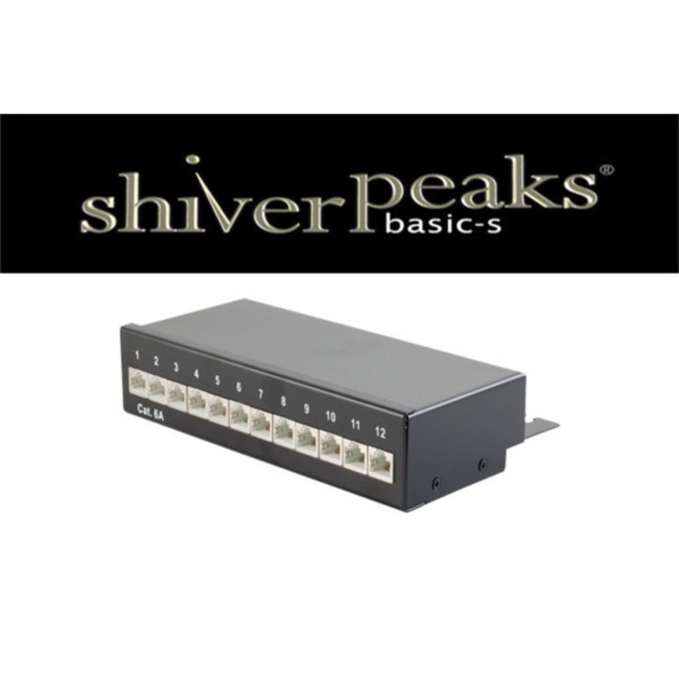 Shiverpeaks ®-BASIC-S--Mini Patchpanel/ Patchfeld Cat.6A, Geschirmt 500 MHz, Desktop Gehäuse 12-Port Schwarz (BS75076)