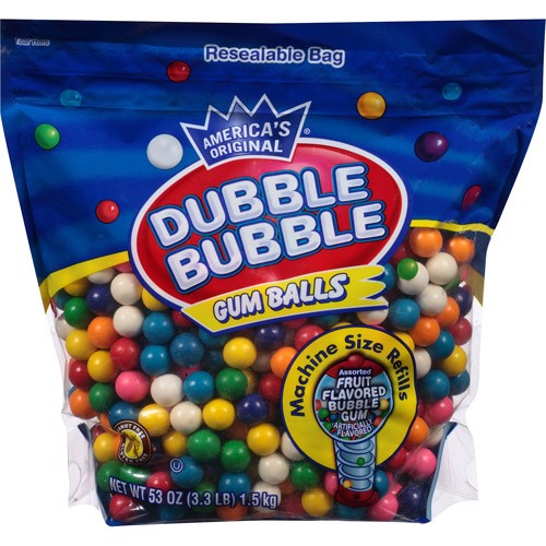 Dubble Bubble Gumball Refill 53 OZ Resealable Bag