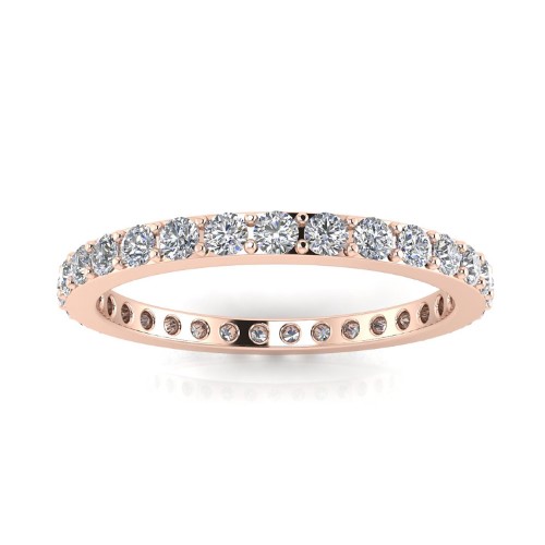 Round Brilliant Cut Diamond Pave Set Eternit Eternity Ring in 14K Rose Gold (0.5 Ct. T.w.), Ring Size 8