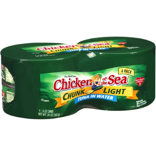 Chicken of the Sea Sea Chunk Light Tuna, in Water, 5 Oz, 4 Ct