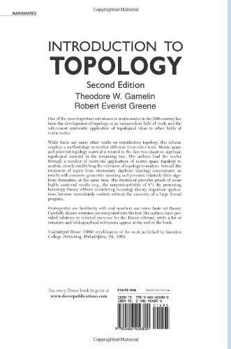Introduction to Topology - (Dover Books on Mathematics) 2nd Edition by Theodore W Gamelin & Robert Everist Greene (Paperback) thumbnail