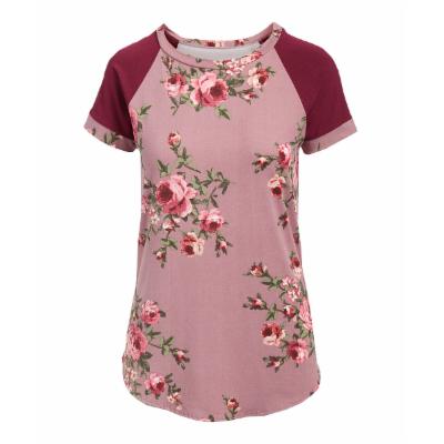 Cool Melon Women's Tee Shirts Dusty - Dusty Purple Floral Raglan Tee - Women & Plus