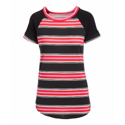 Cool Melon Women's Tee Shirts Fuchsia - Fuchsia & Black Stripe Raglan Tee - Women & Plus