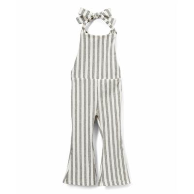 Wind + Thistle Girls' Rompers - Gray & White Stripe Romper - Infant, Toddler & Girls