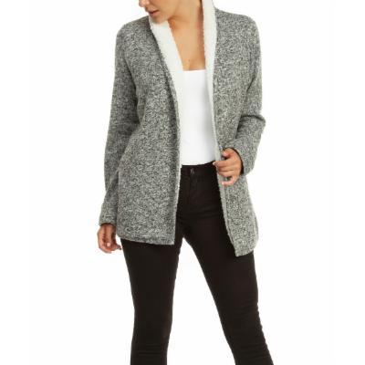 Devoted Women's Non-Denim Casual Jackets 60124-LIGHT - Light Gray & Ivory Sherpa-Lined Hooded Coat