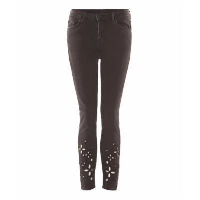 Devoted Women's Denim Pants and Jeans 10038-BLACK - Black Eyelet Skinny Jeans - Women