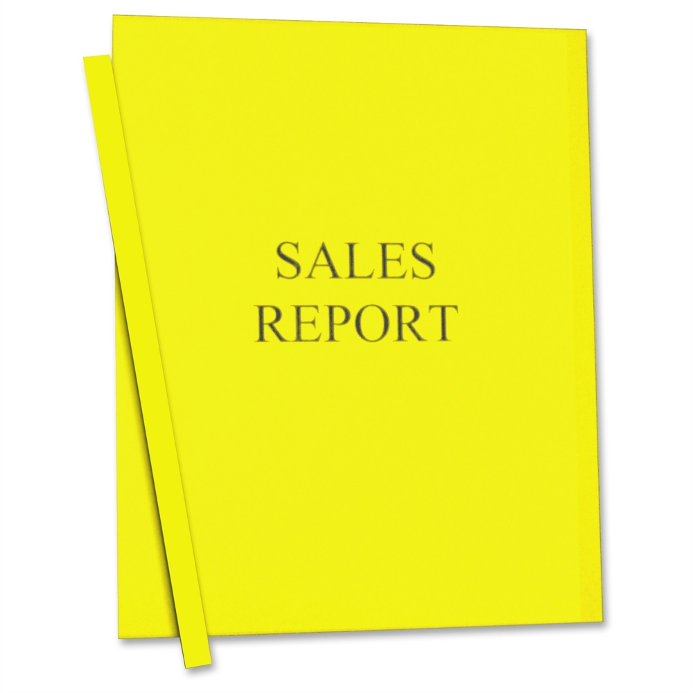 C-Line Products Vinyl Report Covers W/Binding Bars, Yellow, Matching Binding Bars, 11 X 8 1/2, 50/BX