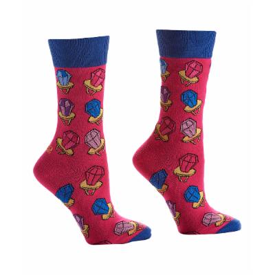 YoSox Women's Socks  - Rose & Blue Candy Ring Pop Crew Socks - Women