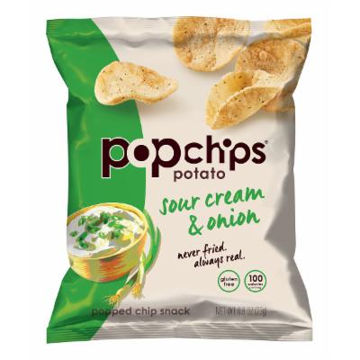 Popchips Chips - Sour Cream & Onion Potato Chips 0.8-Oz. Bag