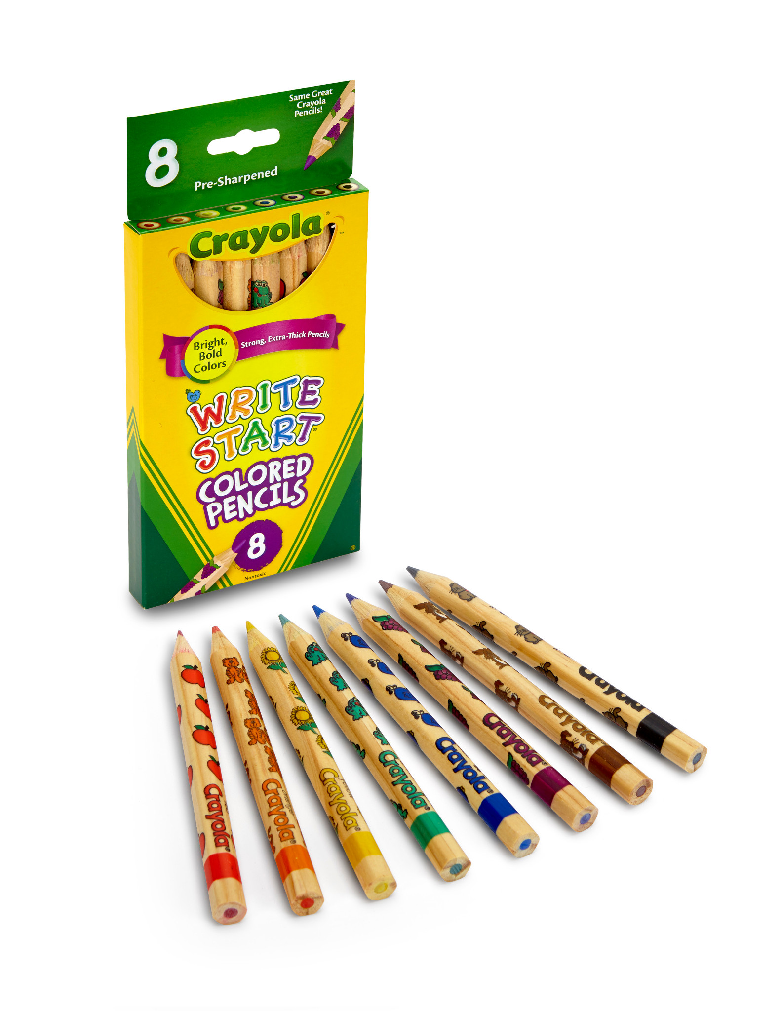 Crayola Write Start Extra Thick Colored Pencils  8 Ct  Kindergarten School Supplies  Arts and Crafts for Kids  Gifts  Ages 3  4  5  6