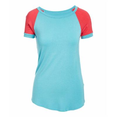 Cool Melon Women's Tee Shirts Dusty - Dusty Aqua & Coral Reef Raglan Tee - Women