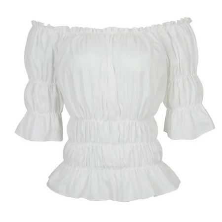 Women Gothic Corset Dress Embroidery Floral Underbust Corset Vest Renaissance Blouse Asymmetrical Lace Skirt Set Three-Pieces-6505 White-6XL