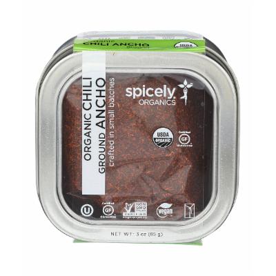 Spicely Organics Chili Ancho Ground Tin -- 3 oz