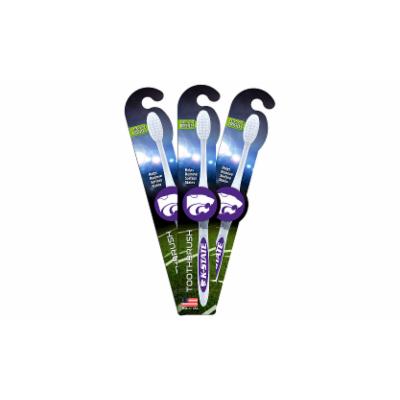 Worthy Promo NCAA Toothbrush 3-Pack Beige Kansas State Wildcats