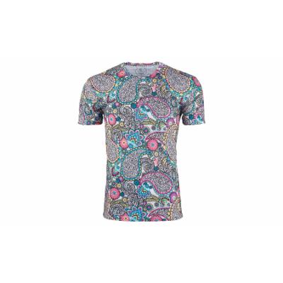 Men's Suslo Couture Men's Graphic Short Sleeve T-shirt L Graphic Paisley White
