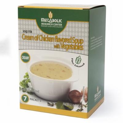 Protein Enhanced Cream of Chicken Flavored Soup with Vegetables by Metabolic Research Center, 15g Protein, 7 Powder Packages