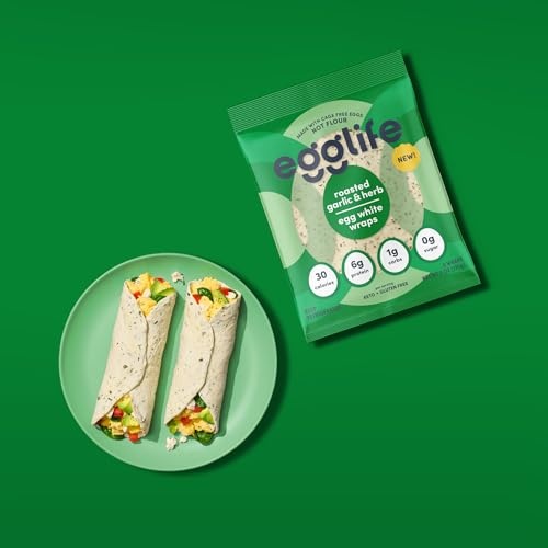 Egglife Garlic & Herb, Egg White Wraps - No Flour, Cage Free Eggs - Gluten Free, Dairy Free, Sugar Free - Keto and Paleo Friendly, 6 Count thumbnail