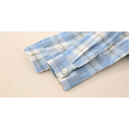 LYCAQL Baby Boy Clothes Toddler Kids Baby Boys Shirts Button Down Western Shirts Boys Outfit Toddler Buffalo Plaid Shirts for (Blue  5-6 Years)