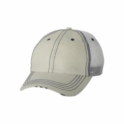 6990 Mega Cap Headwear Herringbone Unstructured Trucker Cap