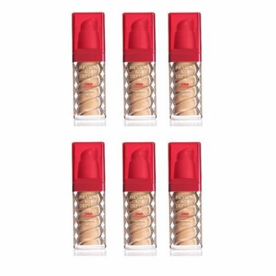 Revlon Age Defying Foundation with DNA Advantage, Honey Beige, 1 Fl Oz (6 Pack) + Makeup Blender Stick, 12 Pcs