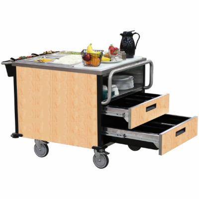 Lakeside 6755 BLK SuzyQ Hot Food Cart W/ 2 Full-Size Hot Wells - Black, 208v/1ph