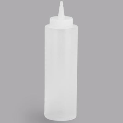 Tablecraft 325-1 24 Oz. Clear Wide Cone Tip Squeeze Bottle with 38 Mm Opening - 12/Pack