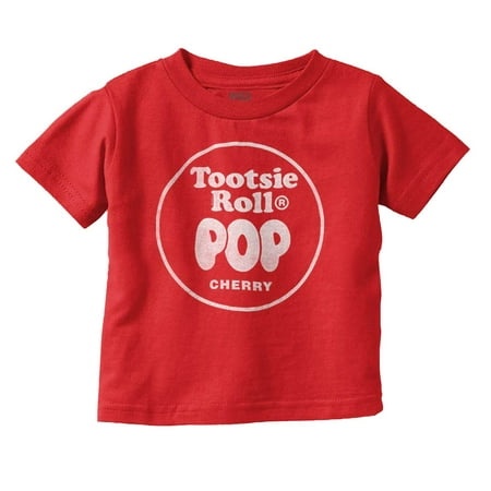Cherry-Flavored Tootsie Roll Pop Toddler Boy Girl T Shirt Infant Toddler Brisco Brands 4T