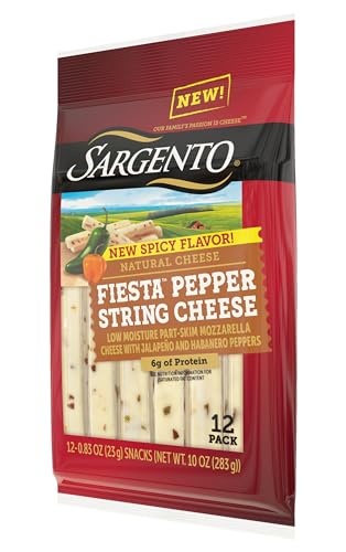 Sargento Fiesta Pepper String Cheese Natural Cheese Snacks, 12-pack thumbnail