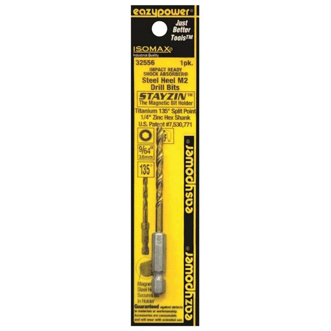 Titanium 135 Degree Split Point 9/64 Zinc Hex Shank Patented Steel Heel