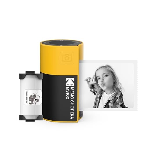 KODAK Memo Shot ERA Kids Instant Digital Camera and Photo Label Printer (Yellow  Camera + 1 Roll)