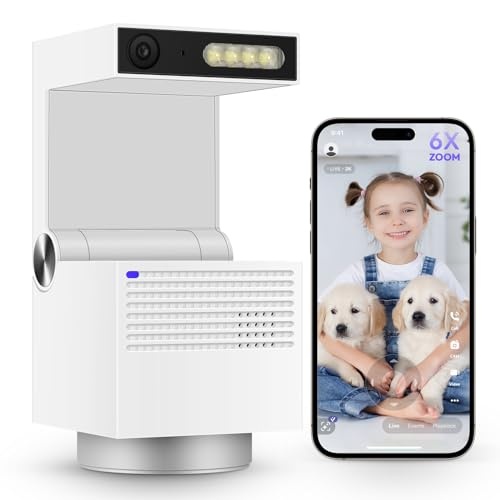 Psync Genie S 5MP Indoor Security Camera, Pan Tilt WiFi Camera for Baby Monitor/Pet Camera with Phone App, Auto Tracking, Person/Pet Detection, 2-Way