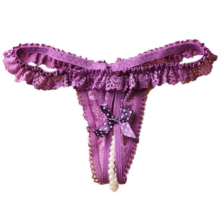 Women Panties Pearl Ball Lace Thongs Women Boxers Underwear Briefs for Women Pack Cotton V Cut Panties for Women Barely There Bras for Women 4742 Cott