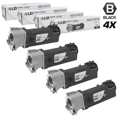 LD © Compatible Xerox 106R01597 Set of 4 High Yield Black Toner Cartridges for Xerox Phaser 6500 & WorkCentre 6505