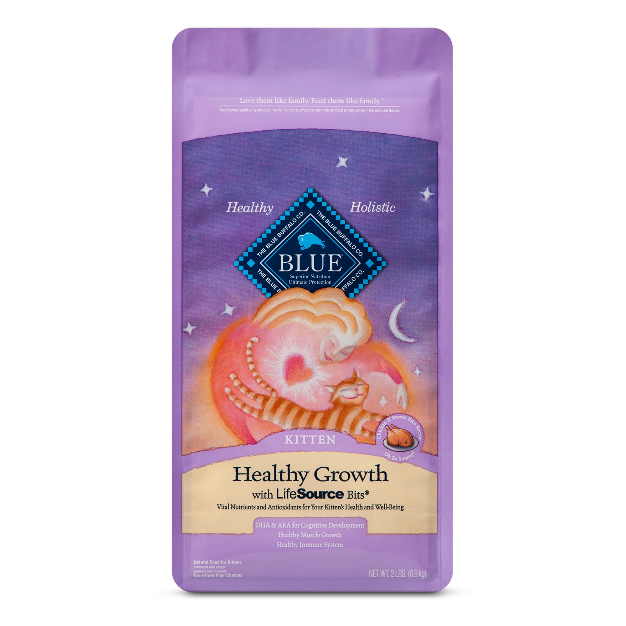 Blue Buffalo Healthy Growth Kitten Chicken & Brown - Rice Dry Cat Food - 2lb Bag, Size: 2 Lbs thumbnail