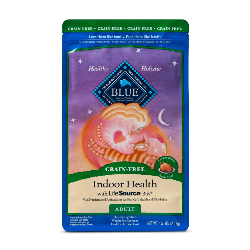 Blue Buffalo Adult Indoor Grain Free Chicken Dry Cat Food - 4.5lb, Size: 4.5 Lbs
