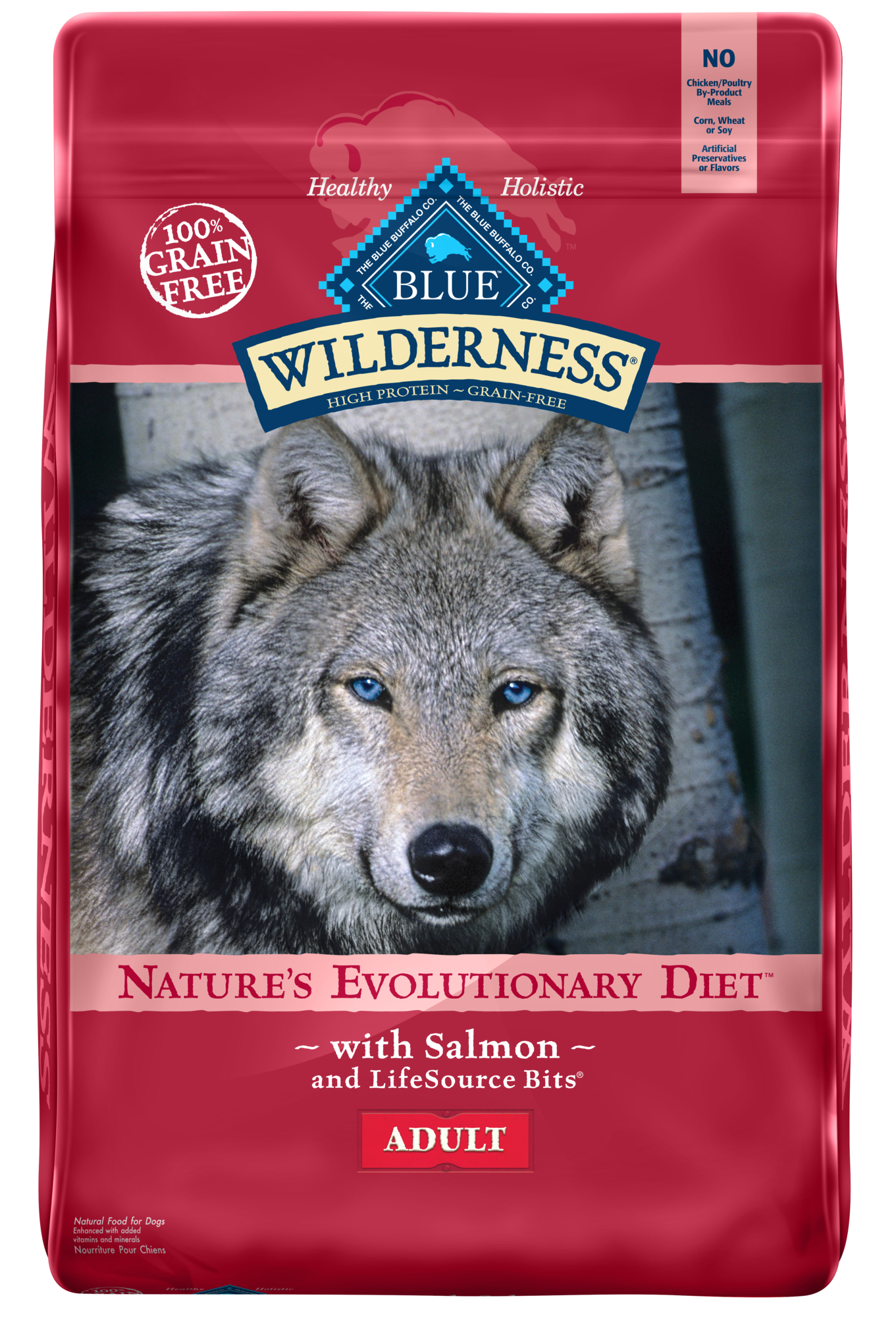 Blue Buffalo Wilderness High Protein Salmon Dry Dog Food for Adult Dogs  Grain-Free  20 Lb. Bag