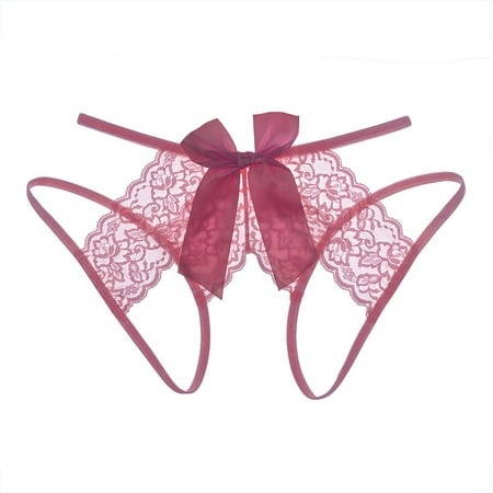 Womens Sexy Transparent Seamless Lace Slit Panties Low Waist Bow Panties Barely There Bras for Women 4742 Ireland Underwear Cotton Lacy Panties Set Wa