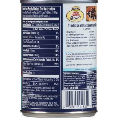 Bush's Seasoned Recipe Black Beans - 15oz thumbnail