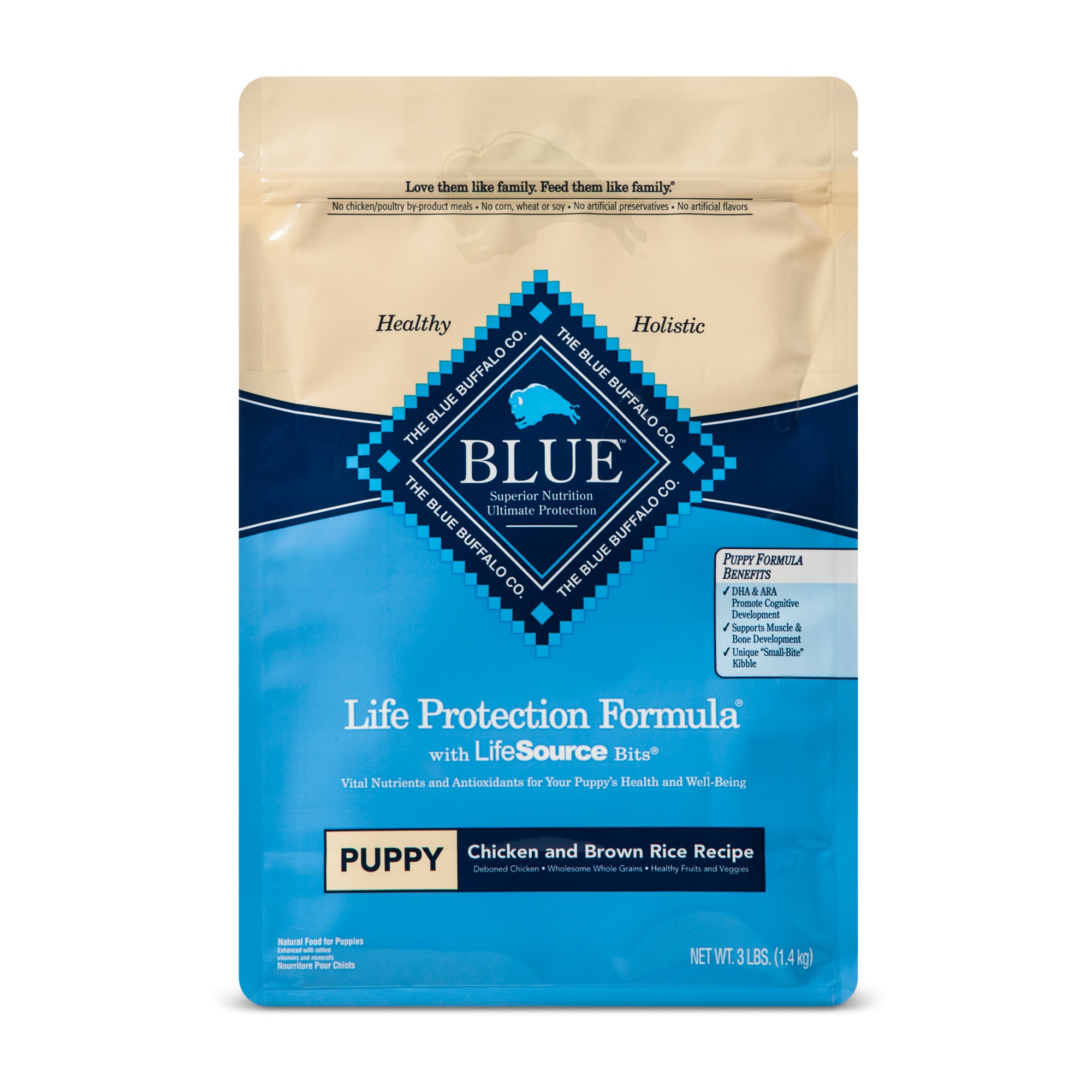 Blue Buffalo Puppy Chicken & Brown Rice Dry Dog Food - 3lb thumbnail