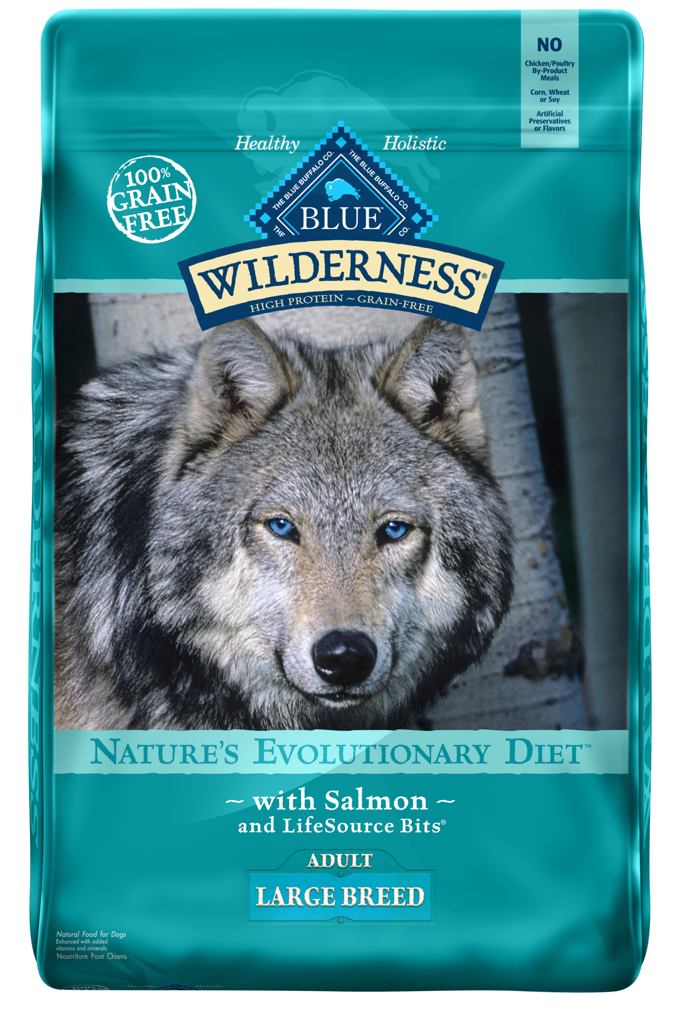 Blue Buffalo Wilderness High Protein Grain Free, Natural Adult Large Breed Dry Dog Food, Salmon 20-lb