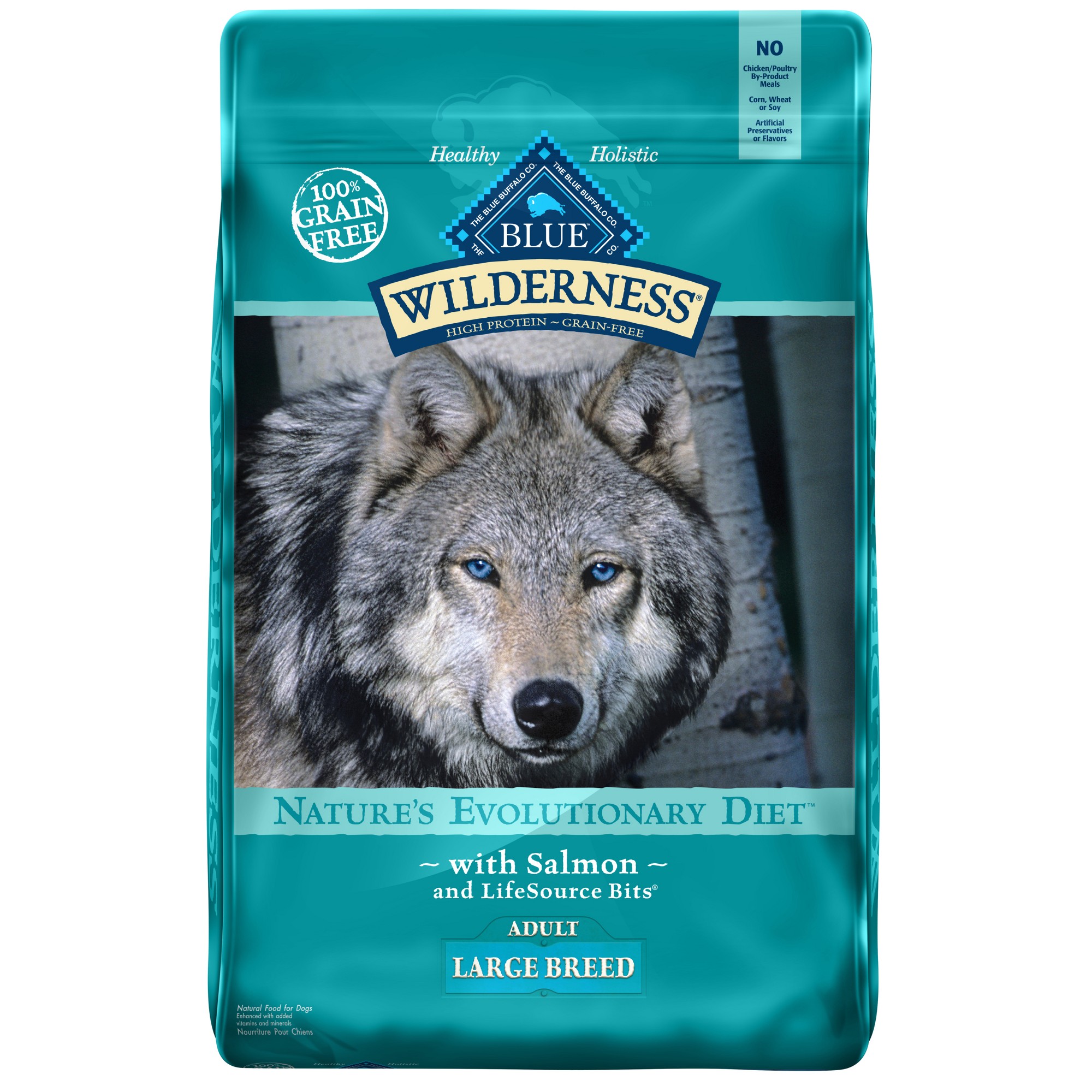 Blue Buffalo Wilderness High Protein Grain Free, Natural Adult Large Breed Dry Dog Food, Salmon 20-lb thumbnail