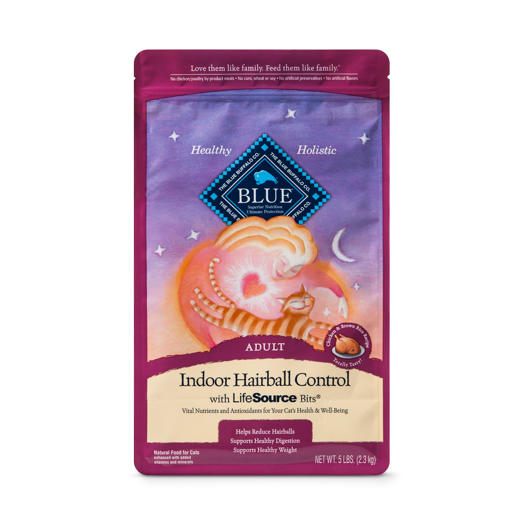 Blue Buffalo Indoor Hairball Control Formula Chicken Flavor Dry Cat Food - 5lbs thumbnail