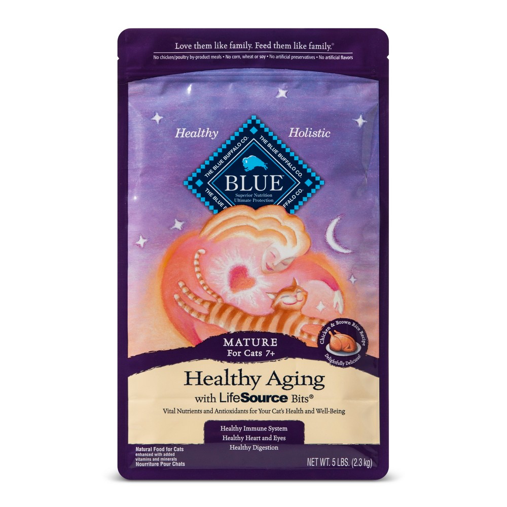 Blue Buffalo Healthy Aging Mature Chicken & Brown Rice - Dry Cat Food - 5lb Bag