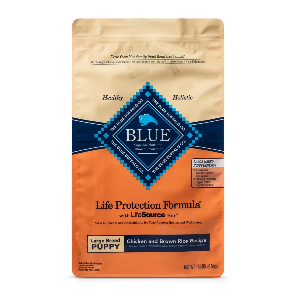 Blue Buffalo Puppy Chicken & Brown Rice Large Breed Dry Dog Food - 15lbs