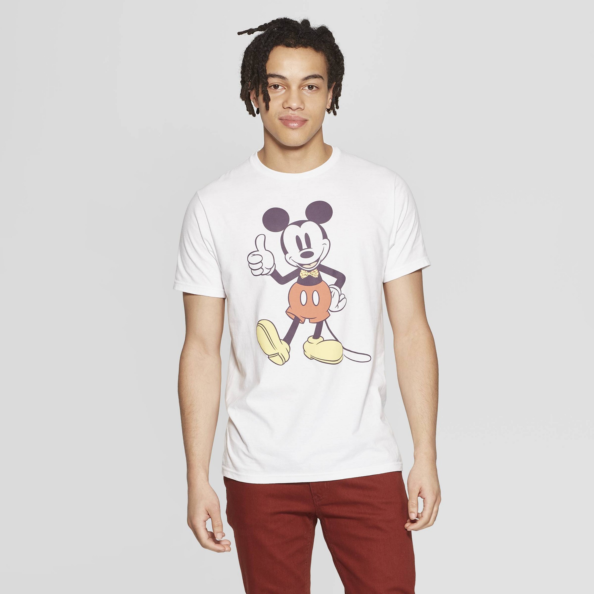 Men's Mickey Mouse Short Sleeve Crewneck Graphic T-Shirt - Awake White L thumbnail